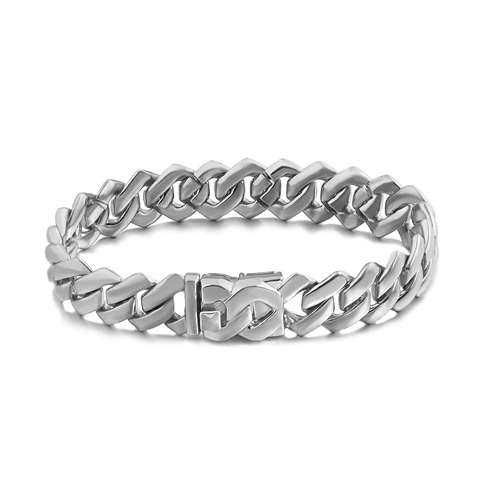 7/8/9inch Prong Miami Cuban Link Chain Bracelets for Women 2 Row Rhinestone Cuban Chain Bracelet Wristband Trendy Jewelry Gifts