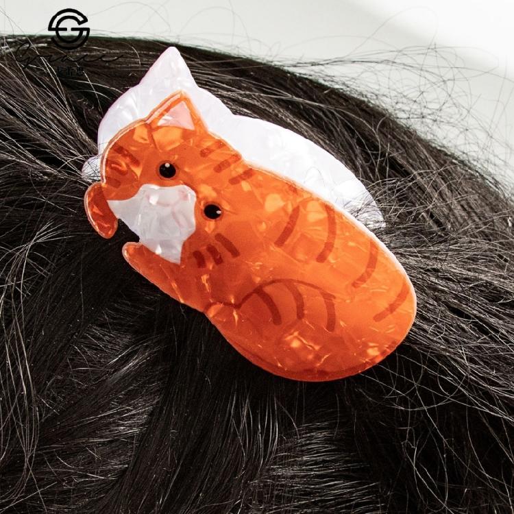 Adorkable Ponytail Claw Hair Clip Barrettes Clamp Kitten Hair Adornment Hair Ornaments Fun Hairpin for Girls Casual Wear