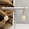 South Korea's new freshwater pearl women's earrings, retro magazine natural millet ball beads temperament round earrings women