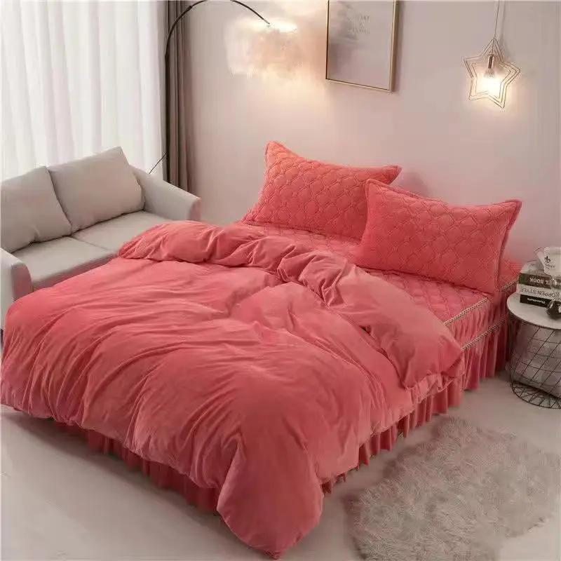 Winter Thickened Soft Crystal Velvet Single-Piece Quilt Cover Warm Single Flannel Quilt Cover Milk Velvet Quilt Cover Bedding