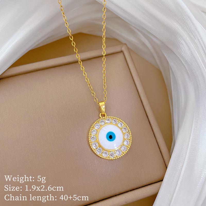 Copper Micro-Inlaid Love Fashion Light Luxury Temperament Gorgeous Full Diamond Necklace Female Versatile Collarbone Chain Titanium Steel