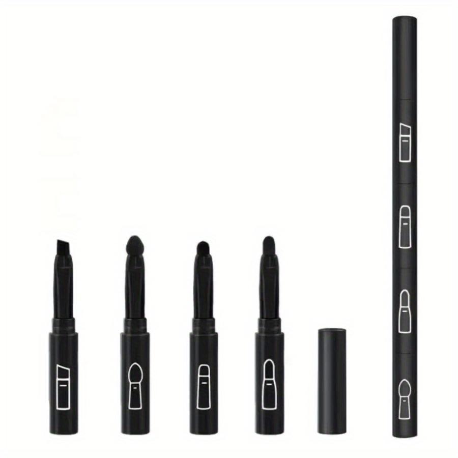 4Pcs/set 4 IN 1 Multifunctional Makeup Brushes Set Makeup Gadget Detachable Lip Eyeshadow Brush Sponge Eyeshadow Brush for Home Travel чёрный