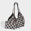 Retro Plaid Relaxed Large-Capacity Tote Bag for Women 2025 Fashion New Casual Commuting Shoulder Underarm Bag