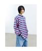 Saendeusaundeu (Unisex) Striped Long Sleeve T-Shirt Pink