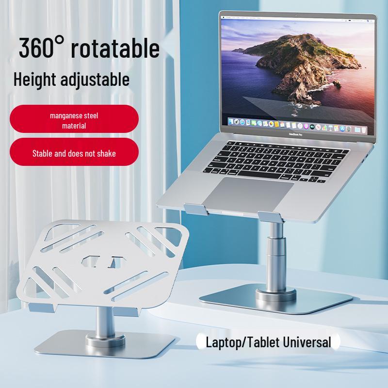 Tragbarer 360° drehbarer Laptop-Ständer: Faltbares, Hohlraum-Design zur Wärmeableitung und als Tablet-Ständer