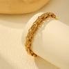 Stainless Steel Multiple Chunky Thick Chain Bracelet for Women Gold Plated Twist Irregular Geometric Bracelets Jewelry Gift