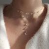 New Fashion Minimalist Transparent Crystal Dewdrop Earrings Niche High-End Unique And Versatile Clavicle Chain