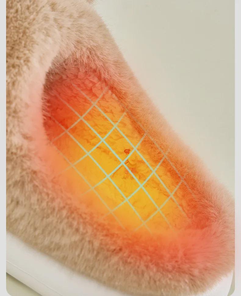 Chaussons en coton pelucheux Capibara pour femme – Chaussures d'intérieur antidérapantes et chaudes pour l'automne/hiver