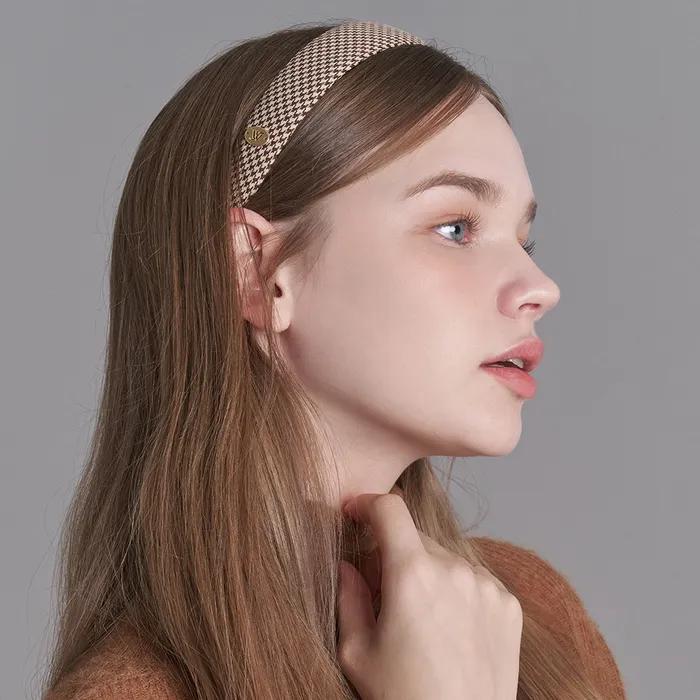 Houndstooth check headband ageda (4 colors)