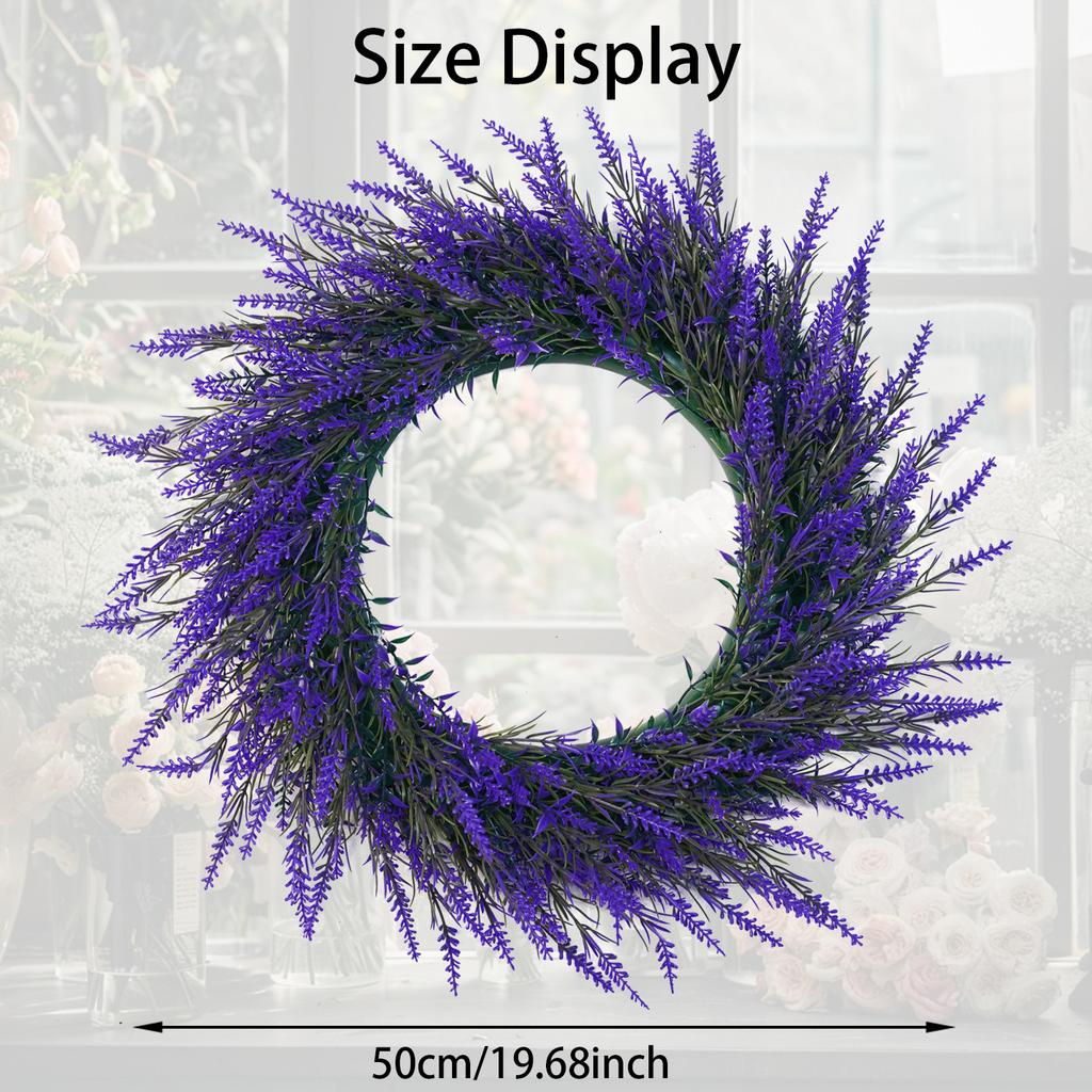 Lavender Wreath 50Cm Spring And Summer Wreath Is Suitable For Door Decoration, Interior Decoration, Wedding Shooting Props