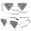 Small Triangular Frame Sunglasses Women Men Metal Frame Tinted Colorful Lens Sun Glasses Designer UV400 Shades Punk Eyewear