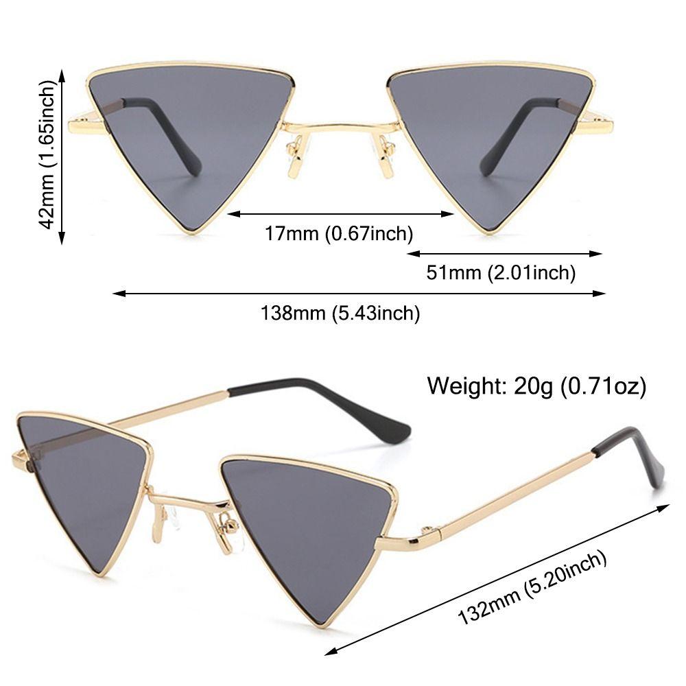 Small Triangular Frame Sunglasses Women Men Metal Frame Tinted Colorful Lens Sun Glasses Designer UV400 Shades Punk Eyewear