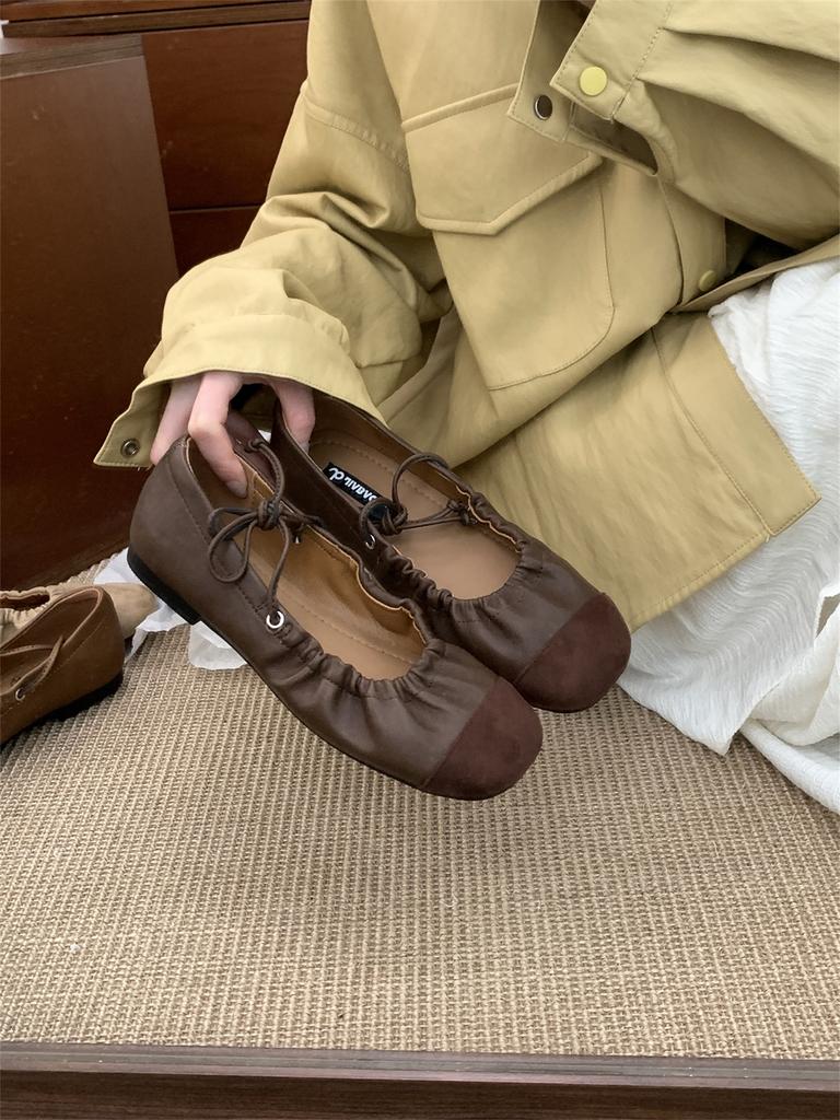 Fashion IPPEUM Mary Janes Shoes For Women PU Leather 2025 New Fashion Ballet Flats Soft Flat Ballerina Shoes