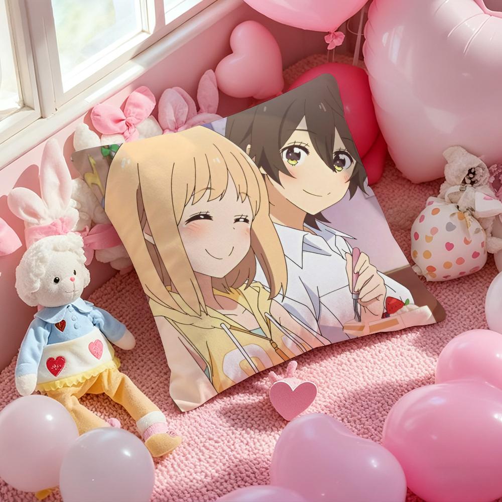 Asagao to Kase-san Cushion Cover Pattern Printed Pillowcase for Living Room Sofa Cushion Cover & Bedroom Decor