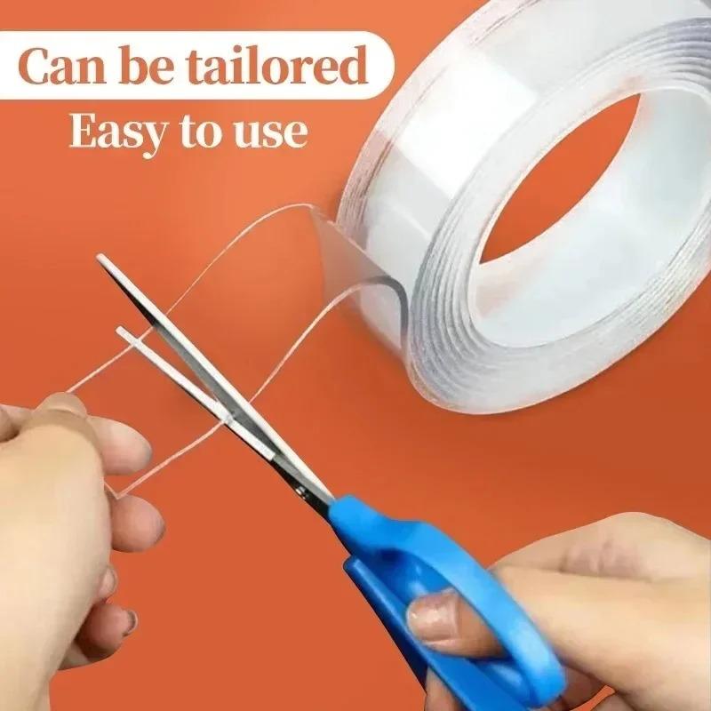 Nano Double Sided Tape Heavy Duty Transparent Adhesive Strips Strong Sticky Multipurpose Reusable Waterproof Mounting Tape