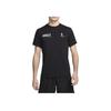 Nike Buchstaben-Logo-Druck Lockerer Rundhalsausschnitt Atmungsaktiv Schweißableitend Kurzarm Reguläres T-Shirt Herren Tops Schwarz FV8393-010
