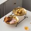 Food Storage Rack Elegant Two Layers Cakes Holder Stand Multipurpose Serving Tray for Dining Rooms and Restaurant Use