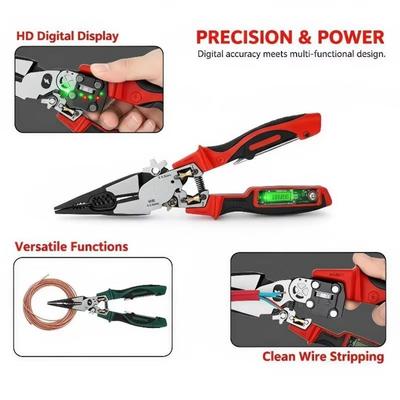 Heavy Duty Wire Stripper Pliers Voltage Tester Crimping Pliers  Cables Cutting