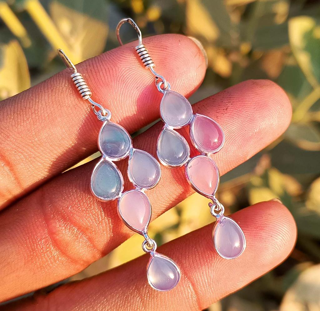 Onyx Gemstone 925 Sterling Silver Plated Women Hook Handmade Earring Jewelry