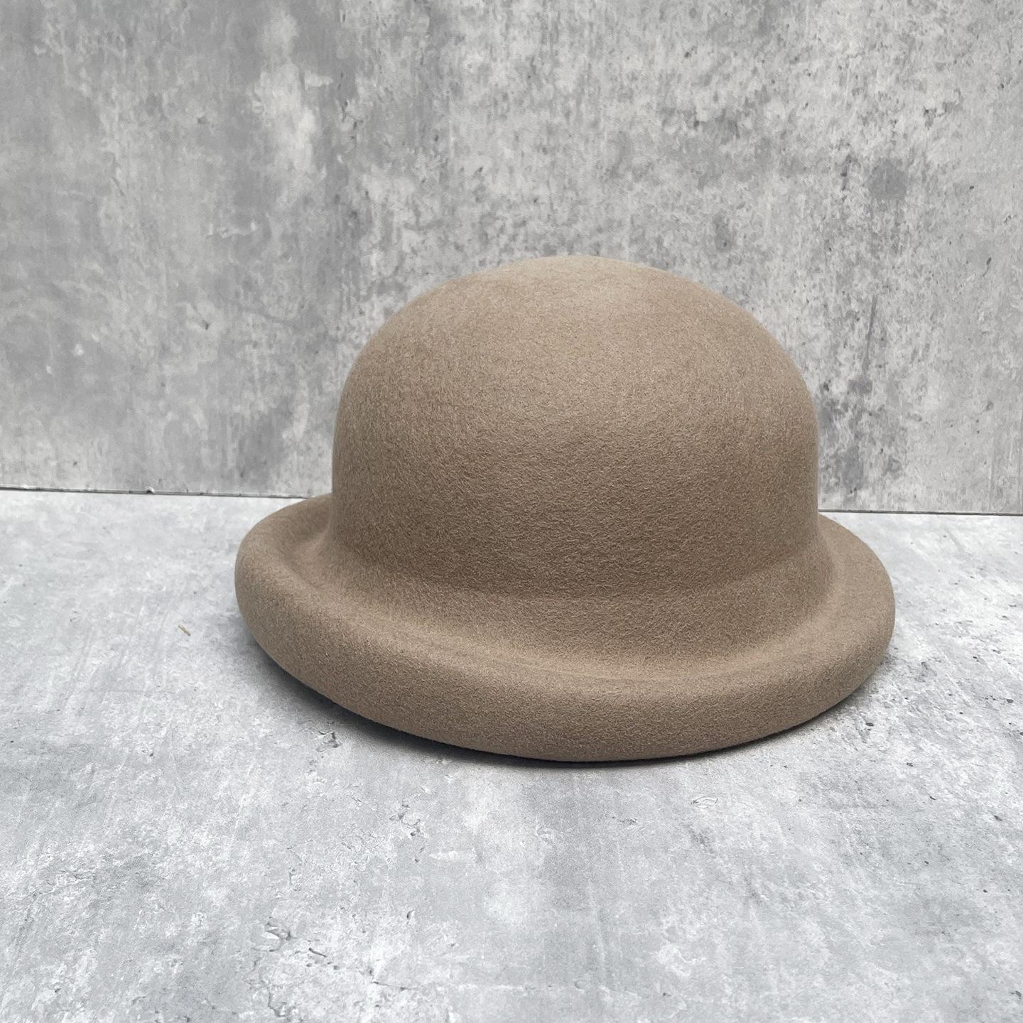

Simple Bare Curled Wool Top Hat Women S Winter Daughter Hat Shows Small Irregular Face Along Bucket Hat Age Reduction Fashion m (56-58cm) - premium quality