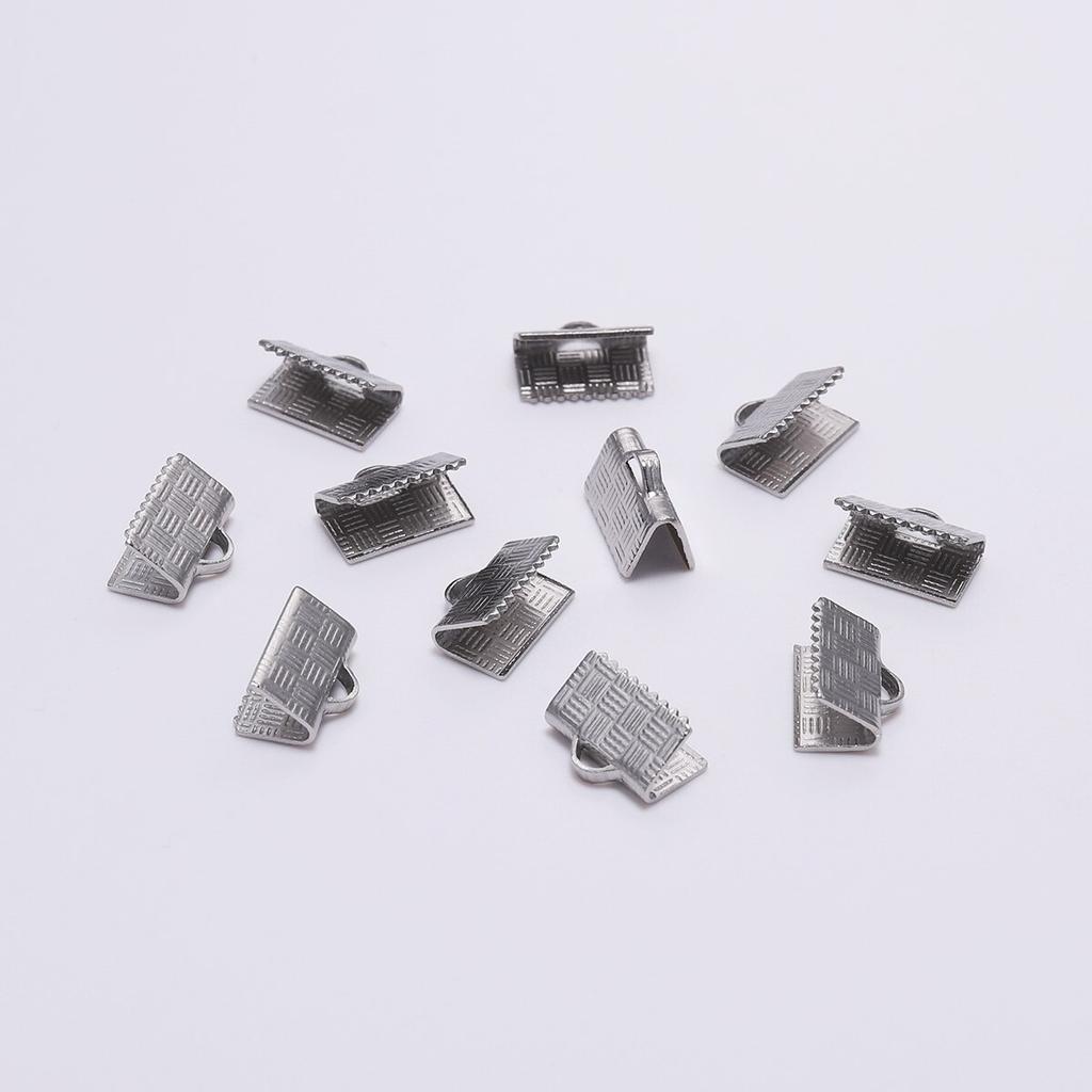 Edelstahl-Crimp-Endperlen, Schnallenspitzen, Verschlussschnur, flache Abdeckungsverschlüsse für die Schmuckherstellung, DIY-Armbandverbinder
