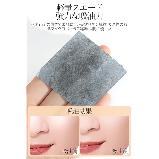 Oil Blotting Paper, 300 Sheets, with Powder Puff and Mirror, Oil Reduction, Oil Control, Unisex, Pre