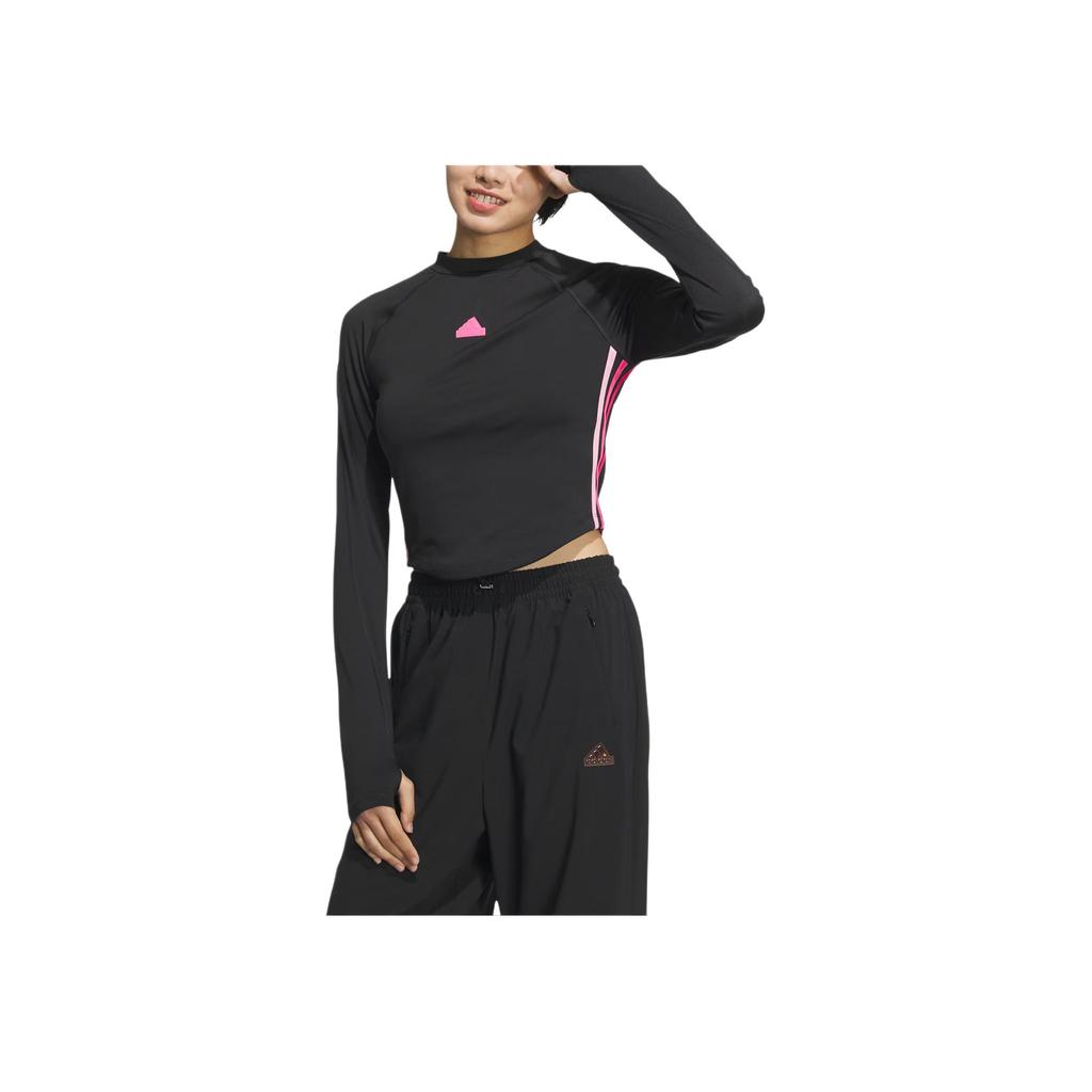Adidas Dance Logo Quick-Dry Long Sleeve Raglan T-Shirt Women Tops Black JJ3601