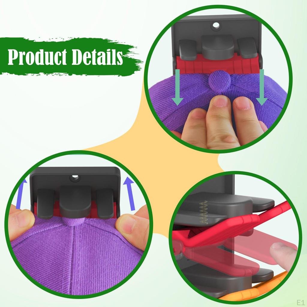 2Pcs Baseball Organizer Rack with Built In Spring Clips Hat Storage Display Holder Hanger for