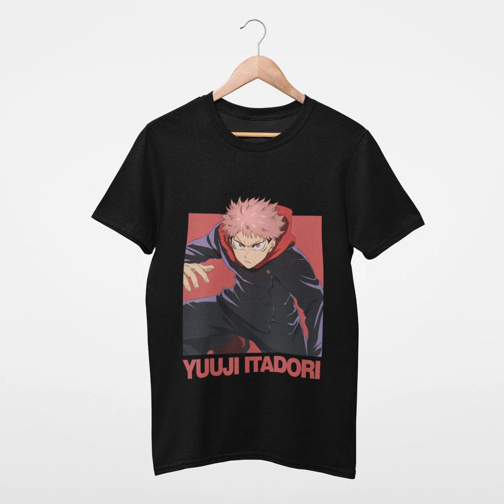 Jujutsu Kaisen Yuji Itadori Graphic TShirt 100Cotton Oversized Shirt unisex Y2k anime clothes Unisex Short Sleeve ONeck Fashion