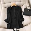 Women's Clothing Korean Style White Blazer Summer Loose Fit Waist Slimming Elegant Office Casual Comfortable