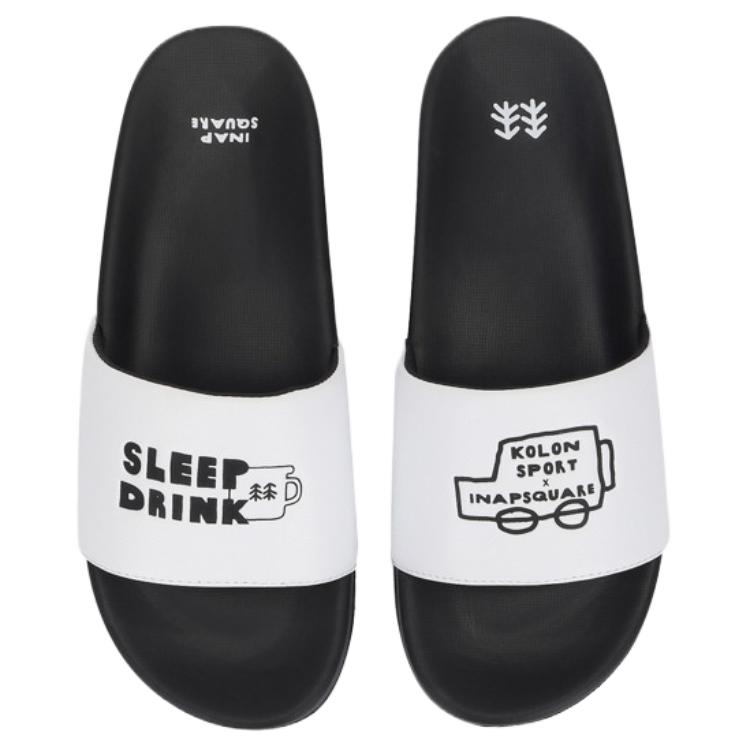 Inap X KOLON Sport Comfortable Casual Non-Slip Slide Sandals Unisex Footwear Black FE2AX24910-BLK