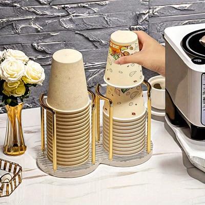 1 Stück Acryl Einwegbecherhalter - Einzel- oder Doppelbechergestell, Ideal für Haushalt, Café, Büro und Hotel