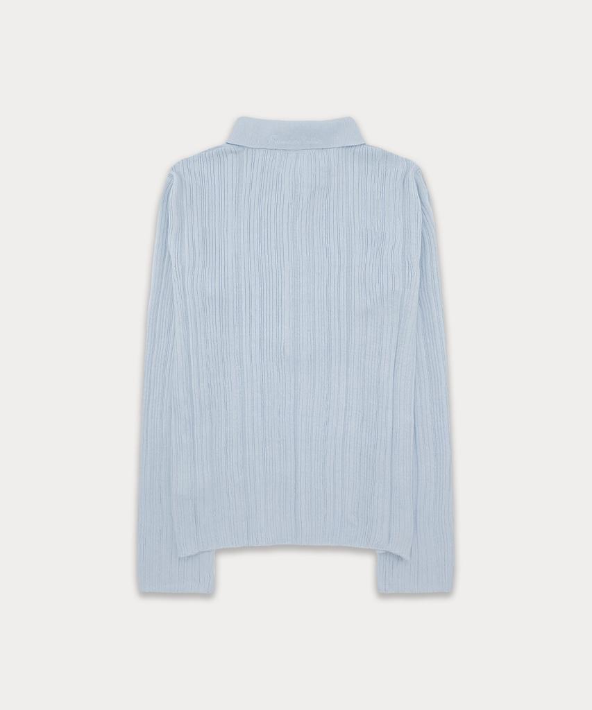 Sseomweeobeoteo Henry Collar Knit - Light Blue