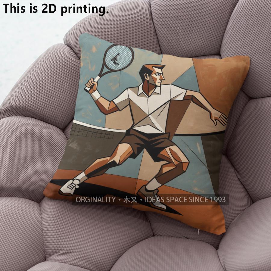 Tennis Lover Cubism Art Throw Pillow Cases Pattern Cushion Cover Suitable for Sofa Bedroom Car Pillow Cover