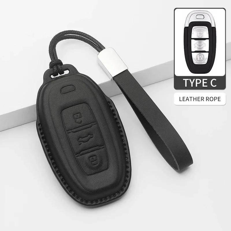 Fashion For Car Key Case Cover FAW Hongqi E-HS9 High-end H5 H9 Hs5 Eqm5 Hs7 Hs5 Hq9 Car Keyring Luxury Leather Auto Accessories