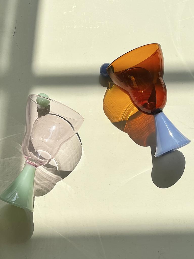 Design Sugar Bean Goblet Glass Water Glass Dessert Glass Champagne Glass Gift Bubble Cup Glassware for Drinking Cocktail Glass