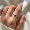 Adjustable S925 Sterling Silver Heartbeat Wave Diamond Ring for Women – Sweet Girly Accessory