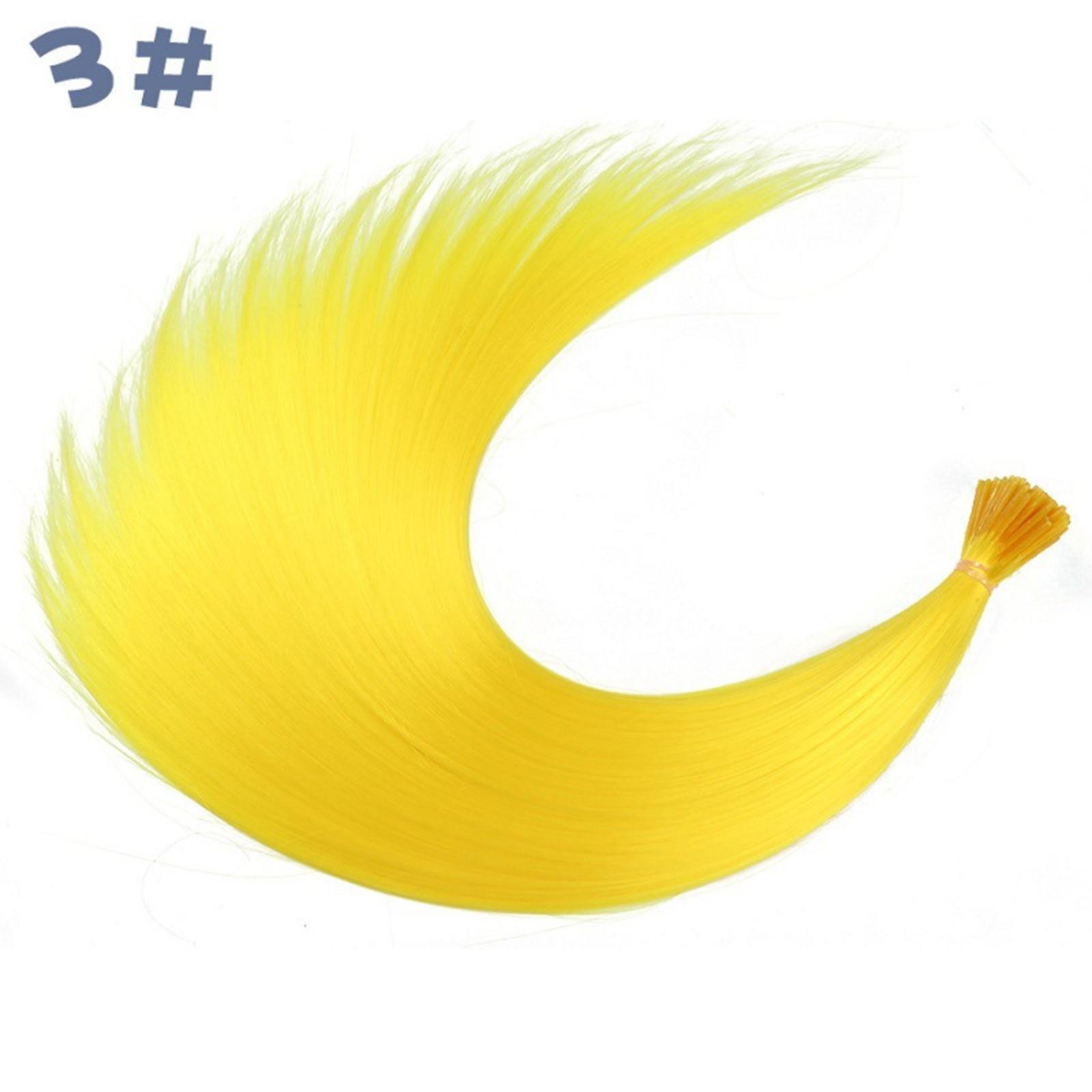

Цветные накладные волосы, 16-дюймовые накладные волосы, подходят для женщин и девочек, бесшовные накладные волосы для парика One Size жёлтый