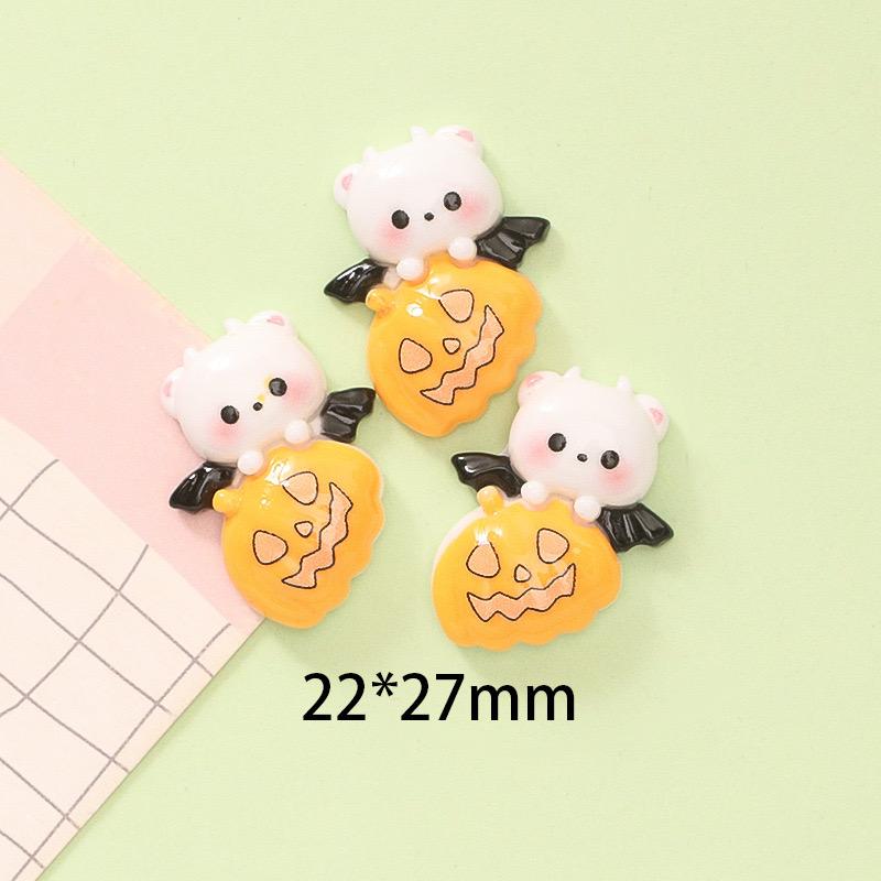 8Pcs New Resin Cartoon Halloween Bats, Cats, Ghosts Series Flat Back Cabochons Scrapbooking DIY Jewelry Craft Decoration