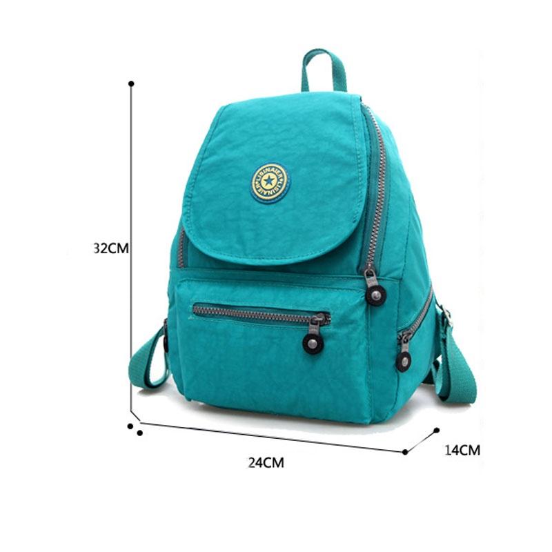 Mini Backpack Waterproof Women Purse Nylon Shoulder Rucksack Small Travel Bag