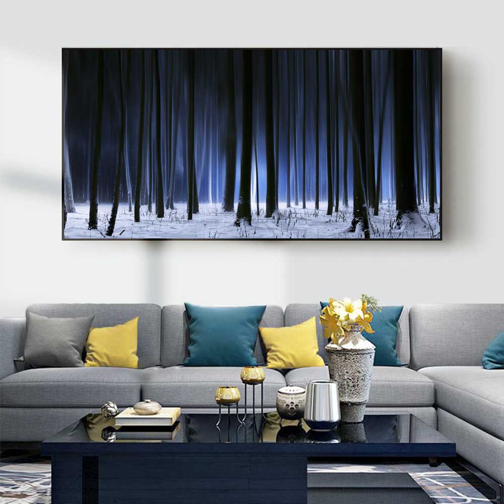 

Пейзаж маслом снег лес дерево столб настенная живопись искусство холст картина гостиная коридор офис украшение дома фреска без рамки 20*40cm No Frame