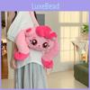 Plush Pony Pink Doll Backpack Top Handle Open Pocket Girls School Student Bags