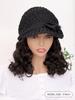 1 Middle-aged and Elderly Hat Wig, Winter Fashion Beret, Short Roll Hat Wig
