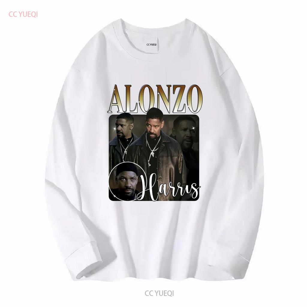 Training Day Denzel Washington Alonzo Harris Maglietta Film Cotone Nero vintage Lavata moda Leggermente grafica Alla moda Casual