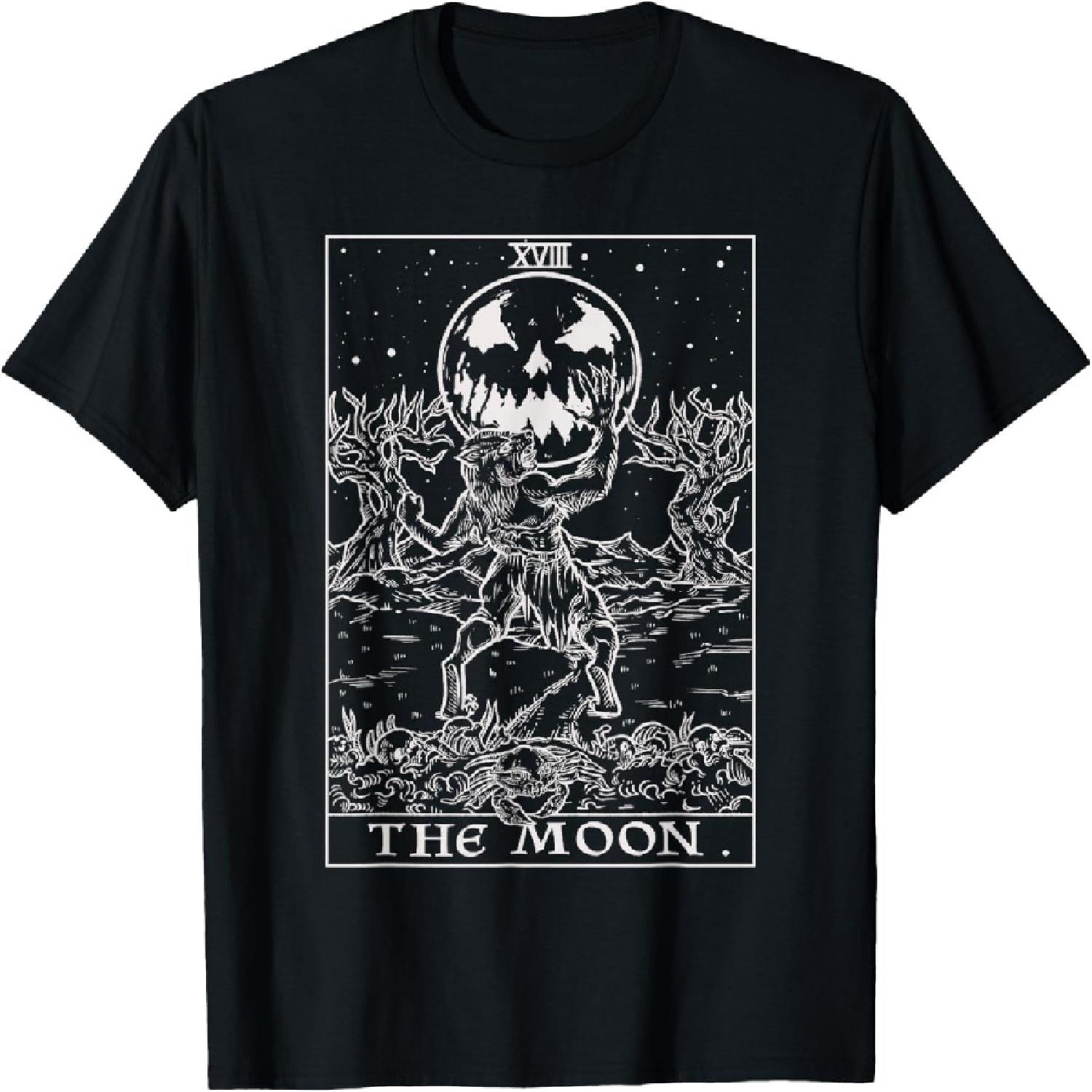The Moon Tarot Card Halloween Werewolf Gothic Horror Witch T-Shirt XXXXXL разноцветный