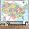 United State Map Tapestry, US Maps Tapestries for Kids Student, Educational Tapestry Wall Hanging for Classroom Bedroom Living