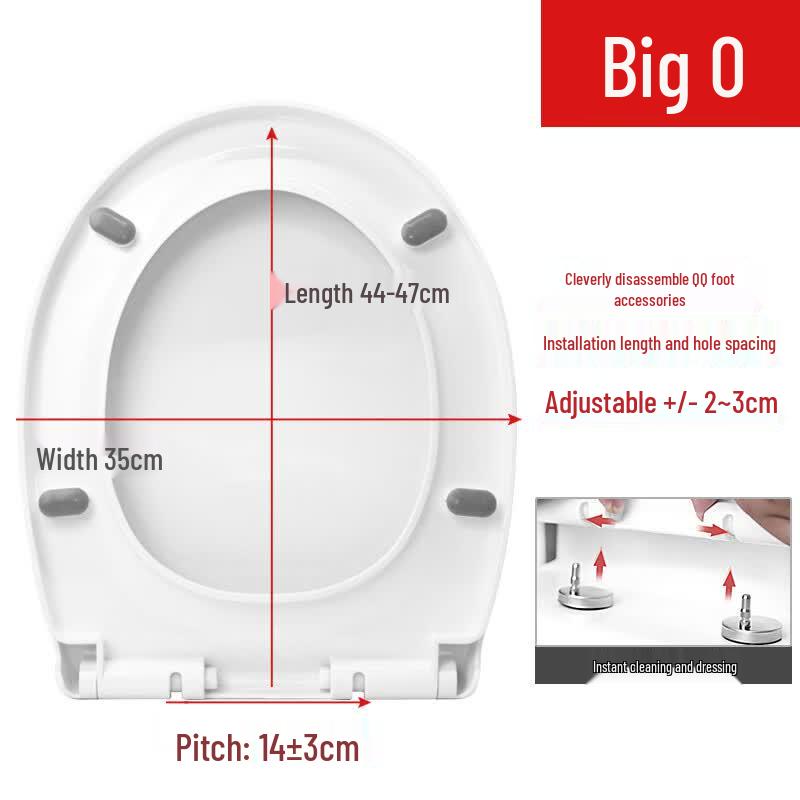 LINDONG Thickened O-Shape Quick-Release Toilet Seat