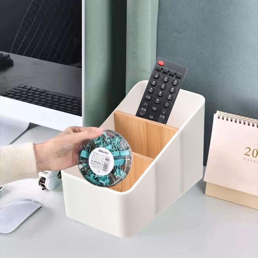 Cosmetic Storage Remote Controller Storage Box 4 Grids TV Remote Holder Desktop Storage Box