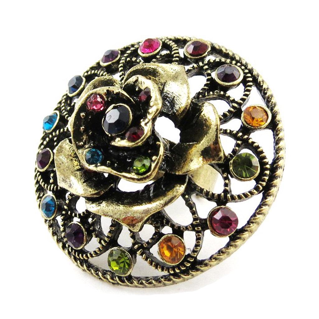 Les Trésors De Lily [J2043] - Multicolored Gold 'Sissi' Designer Ring