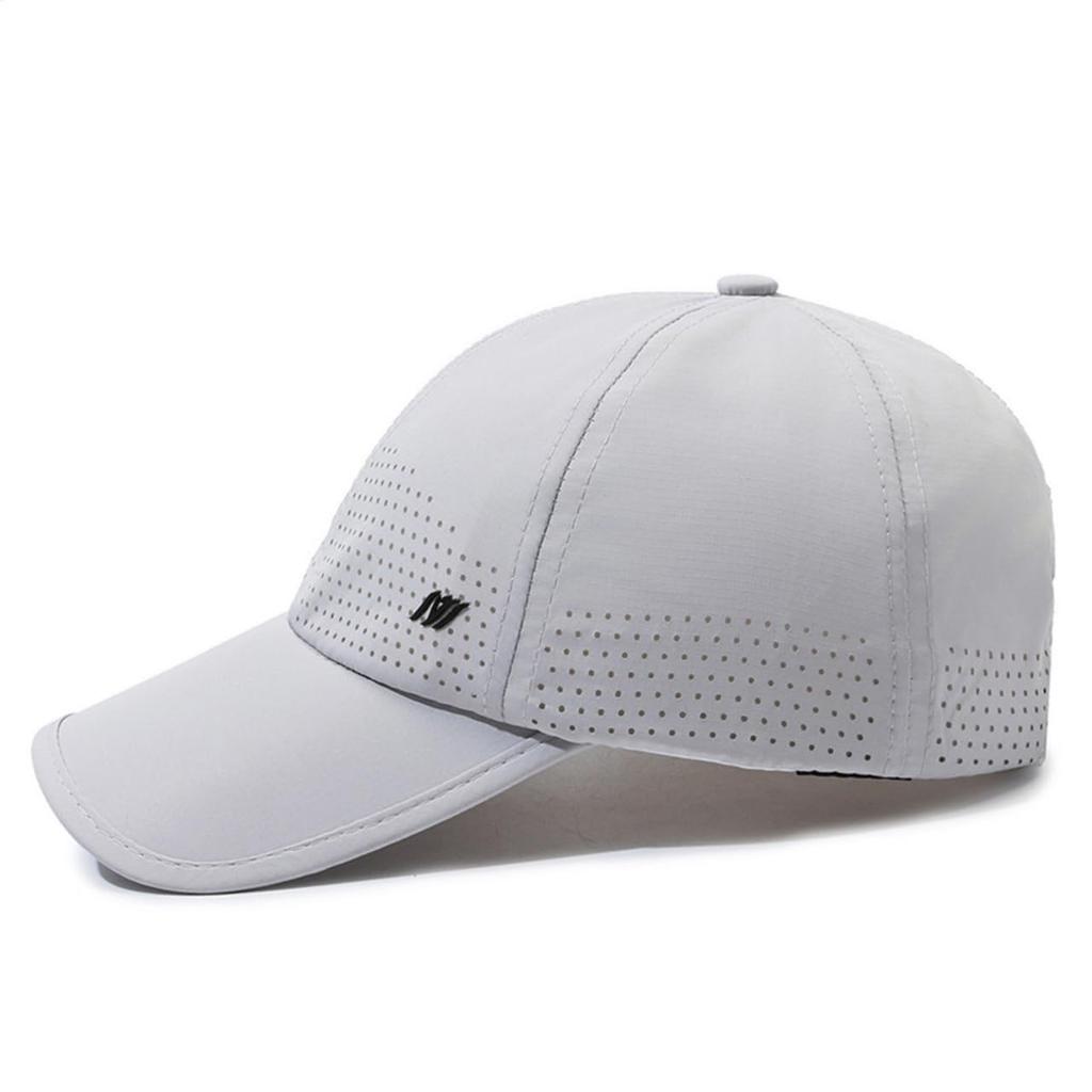 Dry CZA171 [White Fang] Hat, Cap, Mesh, Sports, Outdoor, Simple, Men's, Women's, (White)